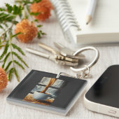 Kaffeekaskade Kunst mit Surreal Wasserfall Flow Schlüsselanhänger (Vorderseite rechts)