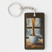 Kaffeekaskade Kunst mit Surreal Wasserfall Flow Schlüsselanhänger (Vorderseite)