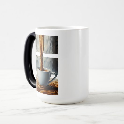 Kaffeekaskade Kunst mit Surreal Wasserfall Flow Verwandlungstasse (Vorderseite Links)