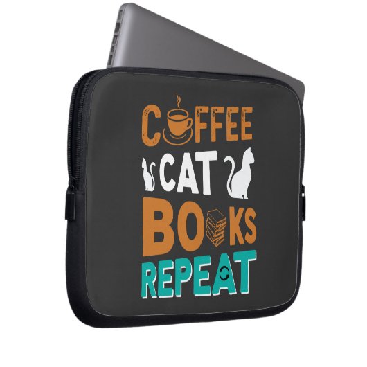 Kaffeekästen Wiederholung, Lesen und Kaffeeliebhab Laptopschutzhülle (Vorne Rechts)