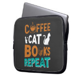 Kaffeekästen Wiederholung, Lesen und Kaffeeliebhab Laptopschutzhülle (Vorderseite Links)
