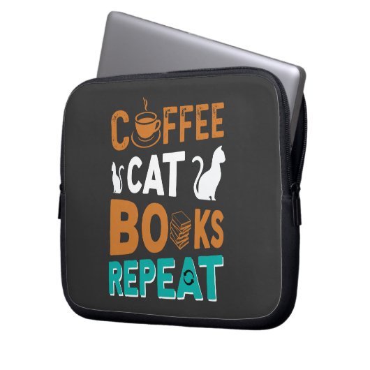 Kaffeekästen Wiederholung, Lesen und Kaffeeliebhab Laptopschutzhülle (Vorderseite Links)