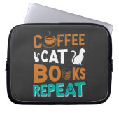 Kaffeekästen Wiederholung, Lesen und Kaffeeliebhab Laptopschutzhülle (Vorderseite)