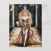 Kaffeekatze auf der Modellbahn Postkarte (Vorderseite)