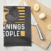 Kaffeekatze - Ich mag die Morgenmenschen nicht Geschirrtuch (Viertel Falte)