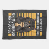 Kaffeekatze - Ich mag die Morgenmenschen nicht Geschirrtuch (Horizontal)