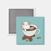 Kaffeekatze Magnet (Vorderseite/Rückseite)