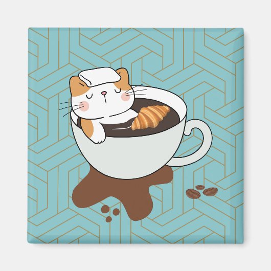 Kaffeekatze Magnet (Vorne)