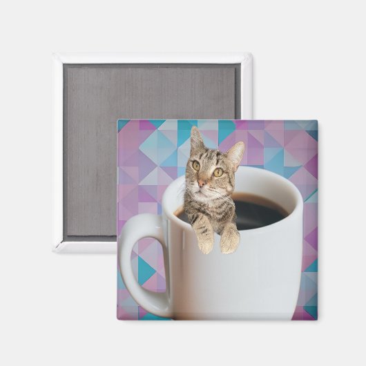 Kaffeekatze Magnet (Vorderseite/Rückseite)