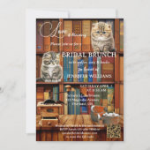 Kaffeekatzen Bücher Bridal Brunch Einladung (Vorderseite)