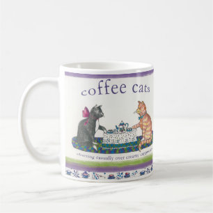 Kaffeekatzen Chat über Creamy Cappucinos Kaffeetasse