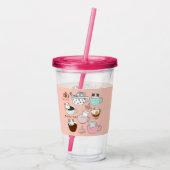 Kaffeekatzen Funny Acryltrinkbecher (Rückseite)