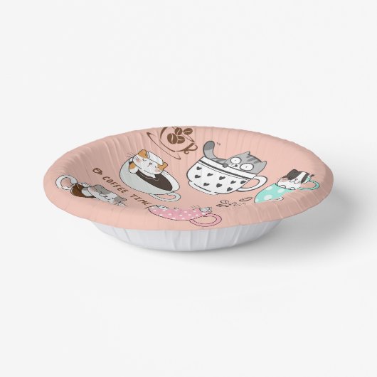 Kaffeekatzen Funny Pappteller (Gewinkelt)