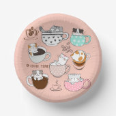 Kaffeekatzen Funny Pappteller (Vorderseite)