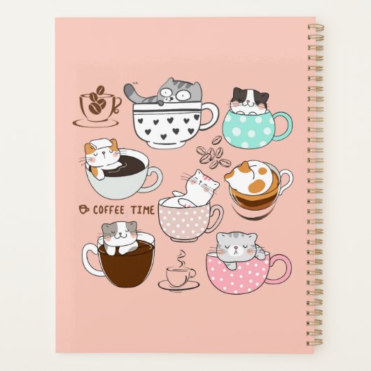 Kaffeekatzen Funny Planer (Rückseite)