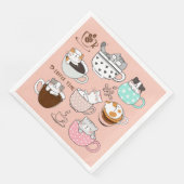 Kaffeekatzen Funny Serviette (Ecke)