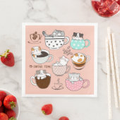 Kaffeekatzen Funny Serviette (Beispiel)