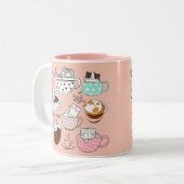 Kaffeekatzen Funny Zweifarbige Tasse (Vorderseite Links)