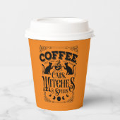Kaffeekatzen Hexen Zauber Halloween-Party Pappbecher (Vorderseite)