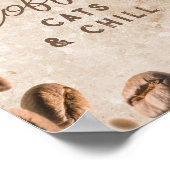 Kaffeekatzen Niedliches Gewittertes Koffein Addict Poster (Ecke)