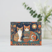 Kaffeekatzen Postkarte (Stehend Vorderseite)