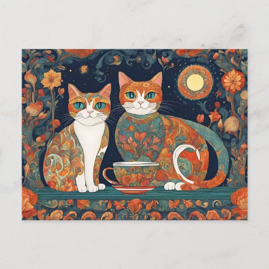 Kaffeekatzen Postkarte (Vorderseite)