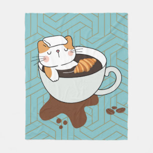 Kaffeekatzen-Spa Fleecedecke