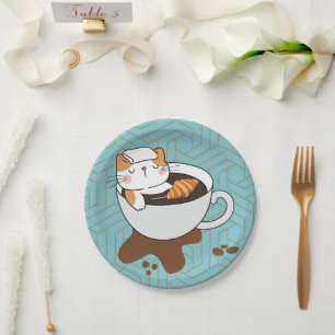 Kaffeekatzen-Spa Pappteller