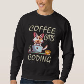 Kaffeekatzen und Coding Coder Programer Sweatshirt (Vorderseite)