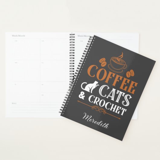 Kaffeekatzen und Crochet Spiral Planner Planer (Anzeige)