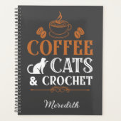 Kaffeekatzen und Crochet Spiral Planner Planer (Vorderseite)