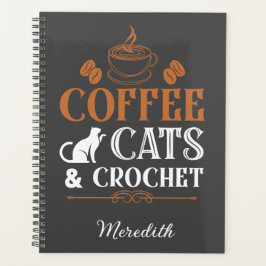 Kaffeekatzen und Crochet Spiral Planner Planer