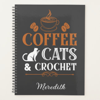 Kaffeekatzen und Crochet Spiral Planner Planer