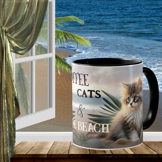 Kaffeekatzen und der Strand Kaffeetasse