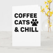Kaffeekatzen und -kälte karte (Gelbe Blume)