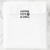 Kaffeekatzen und -kälte quadratischer aufkleber (Tasche)