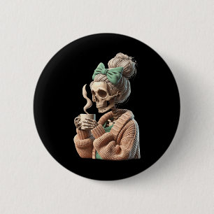 Kaffeekelett für Frauen, die Kaffee schenken Button