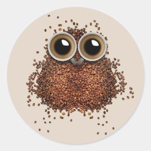 Kaffeekleber Runder Aufkleber (Vorderseite)