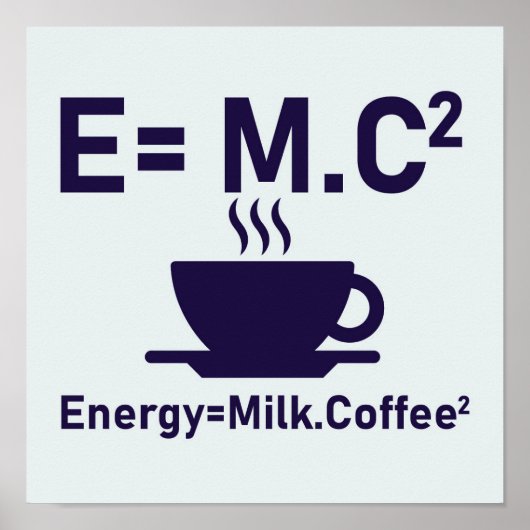 Kaffeekochen, Energie-Milch-Kaffee Poster (Vorne)
