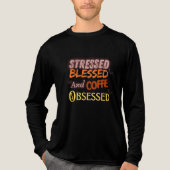 Kaffeekochen mit typografischem Zitat Tri-Blend Shirt (Vorderseite)