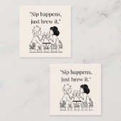 Kaffeekochen Quadratische Visitenkarte (Vorne/Hinten)