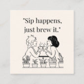 Kaffeekochen Quadratische Visitenkarte (Rückseite)