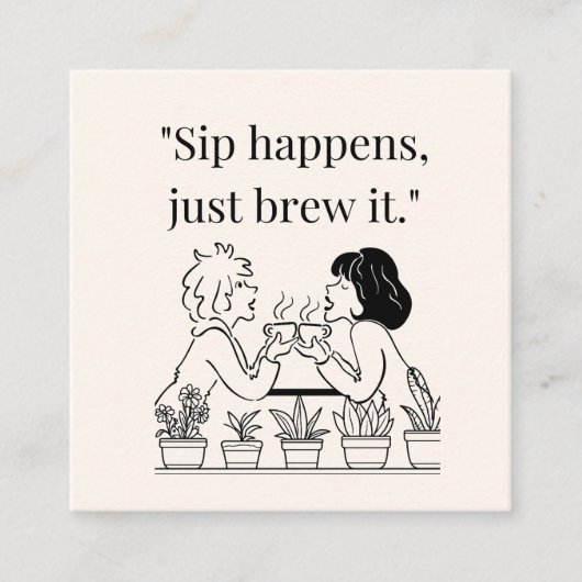 Kaffeekochen Quadratische Visitenkarte (Vorderseite)