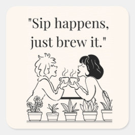 Kaffeekochen Quadratischer Aufkleber