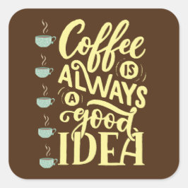 Kaffeekochen Quadratischer Aufkleber