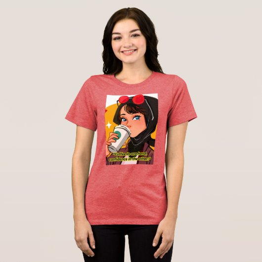 Kaffeekochen Tri-Blend Shirt (Vorderseite voll)