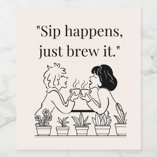 Kaffeekochen Weinetikett (Einzelnes Label)