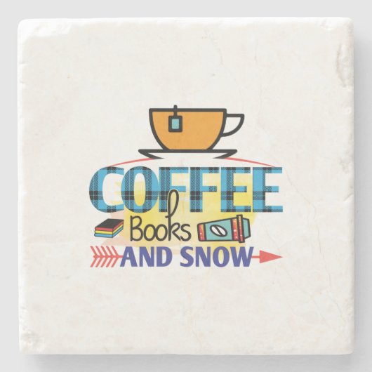 Kaffeekocher ANd Snow Steinuntersetzer (Vorderseite)