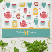 Kaffeekocher, Marmelade, Honey-Muster-Monogramm Geschirrtuch (Gefaltet)