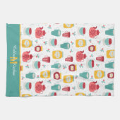 Kaffeekocher, Marmelade, Honey-Muster-Monogramm Geschirrtuch (Horizontal)